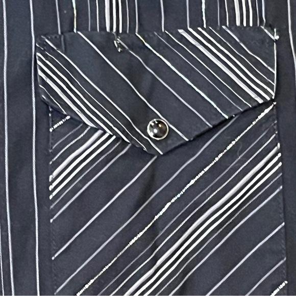 Wrangler Black and White Striped Casual Shirt - Picture 6 of 7
